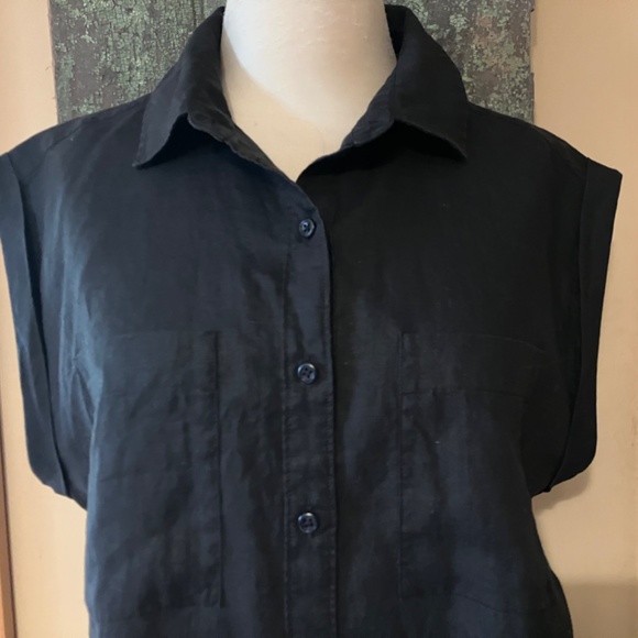 Outerknown Black Organic Cotton Button-Down Shirt – Generous Fit, Size Small - Picture 3 of 7